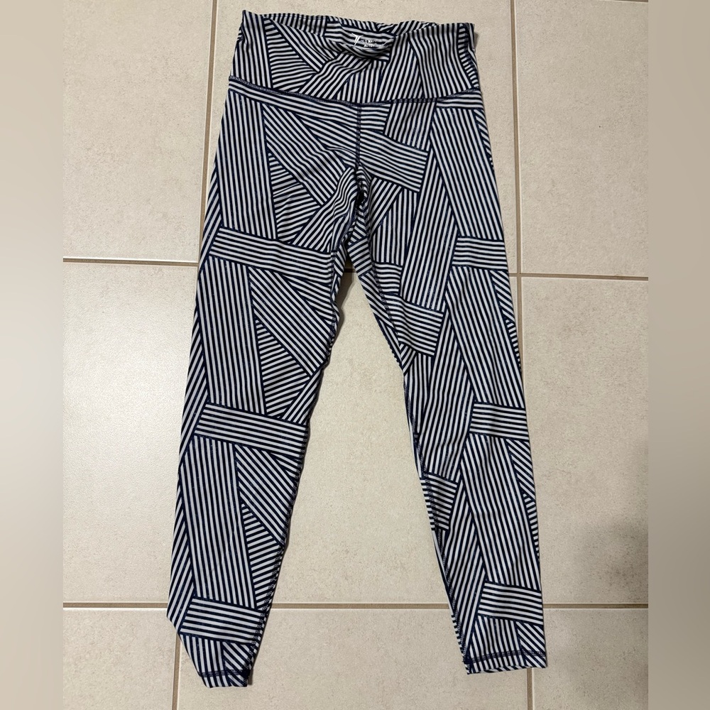 Old Navy navy blue and White Striped Leggings